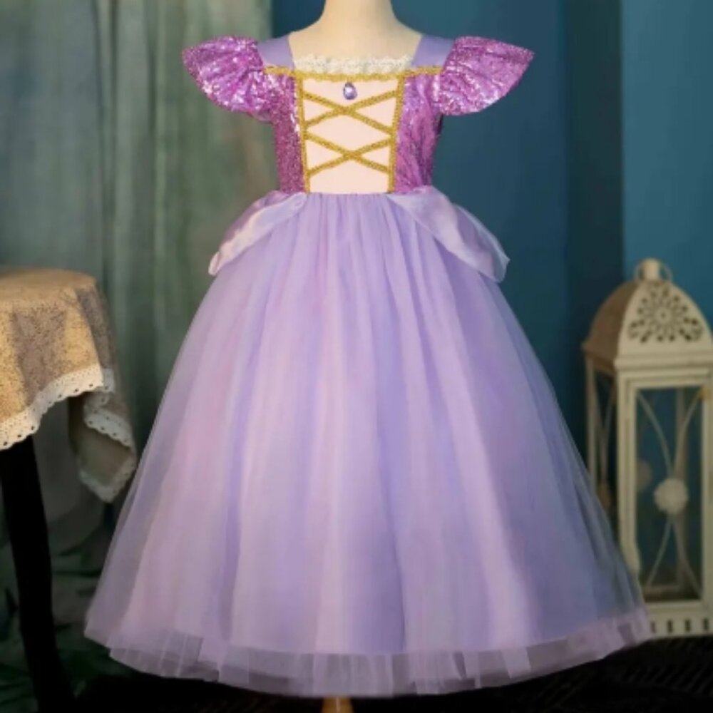 Princess Rapunzel Tangled Dress Girls Halloween Costume